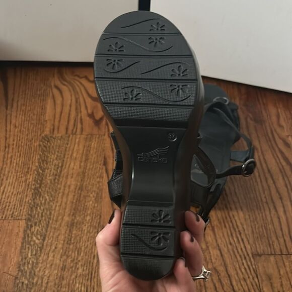 Dansko | Black Julie Strappy Wedge - size 37 - Picture 5 of 6